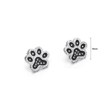 Load image into Gallery viewer, Simple and Cute Cat Claw Footprint 316L Stainless Steel Stud Earrings with Cubic Zirconia
