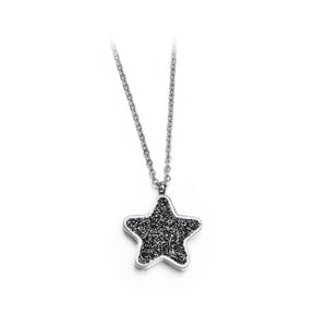 Fashion Simple Star 316L Stainless Steel Pendant with Cubic Zirconia and Necklace