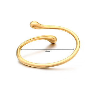Simple and Fashion Plated Gold Geometric 316L Stainless Steel Bangle