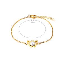 Load image into Gallery viewer, Fashion and Elegant Plated Gold Butterfly Imitation Pearl 316L Stainless Steel Bracelet