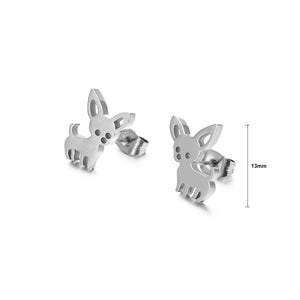 Simple and Cute Puppy 316L Stainless Steel Stud Earrings
