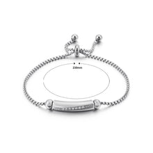Load image into Gallery viewer, Simple and Fashion Geometric Long Cubic Zirconia 316L Stainless Steel Bracelet
