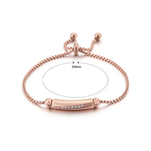 Load image into Gallery viewer, Simple Fashion Plated Rose Gold Geometric Long Cubic Zirconia 316L Stainless Steel Bracelet