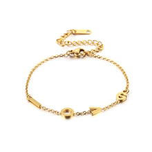 Load image into Gallery viewer, Simple and Sweet Plated Gold Love 316L Stainless Steel Bracelet