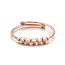 Load image into Gallery viewer, Fashion Simple Plated Rose Gold Geometric Round Bead 316L Stainless Steel Bangle