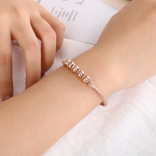 Load image into Gallery viewer, Fashion Simple Plated Rose Gold Geometric Round Bead 316L Stainless Steel Bangle