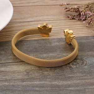 Fashion and Elegant Plated Gold Angel 316L Stainless Steel Bangle