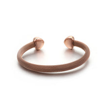 Load image into Gallery viewer, Simple and Romantic Plated Rose Gold Heart-shaped 316L Stainless Steel Bangle
