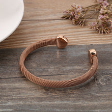 Load image into Gallery viewer, Simple and Romantic Plated Rose Gold Heart-shaped 316L Stainless Steel Bangle