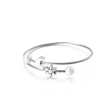 Load image into Gallery viewer, Fashion Simple Snowflake Moon 316L Stainless Steel Bangle with Imitation Pearls