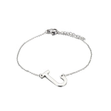 Load image into Gallery viewer, Simple and Fashion English Alphabet J 316L Stainless Steel Bracelet