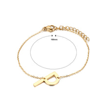 Load image into Gallery viewer, Simple and Fashion Plated Gold English Alphabet P 316L Stainless Steel Bracelet