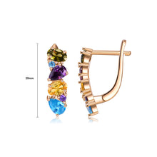 Load image into Gallery viewer, 925 Sterling Silver Plated Rose Gold Simple Fashion Geometric Colorful Cubic Zirconia Earrings