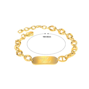 Simple Temperament Plated Gold Geometric 316L Stainless Steel Bracelet