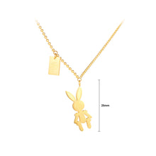 Load image into Gallery viewer, Simple and Cute Plated Gold Rabbit 316L Stainless Steel Pendant with Necklace