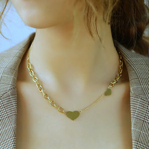 Fashion and Romantic Plated Gold Heart-shaped 316L Stainless Steel Necklace