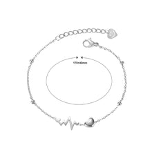 Load image into Gallery viewer, Simple and Sweet Heart-shaped ECG 316L Stainless Steel Bracelet
