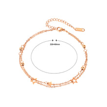 Load image into Gallery viewer, Simple Temperament Plated Rose Gold Star Double Layer 316L Stainless Steel Anklet