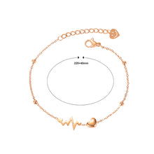 Load image into Gallery viewer, Simple Fashion Plated Rose Gold Heart-shaped ECG 316L Stainless Steel Anklet
