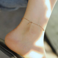 Load image into Gallery viewer, Simple Fashion Plated Rose Gold Cross 316L Stainless Steel Anklet with Cubic Zirconia