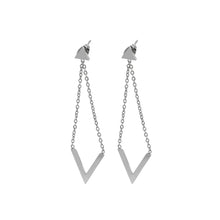 Load image into Gallery viewer, Simple Personality Tassel Geometric Triangle 316L Stainless Steel Earrings