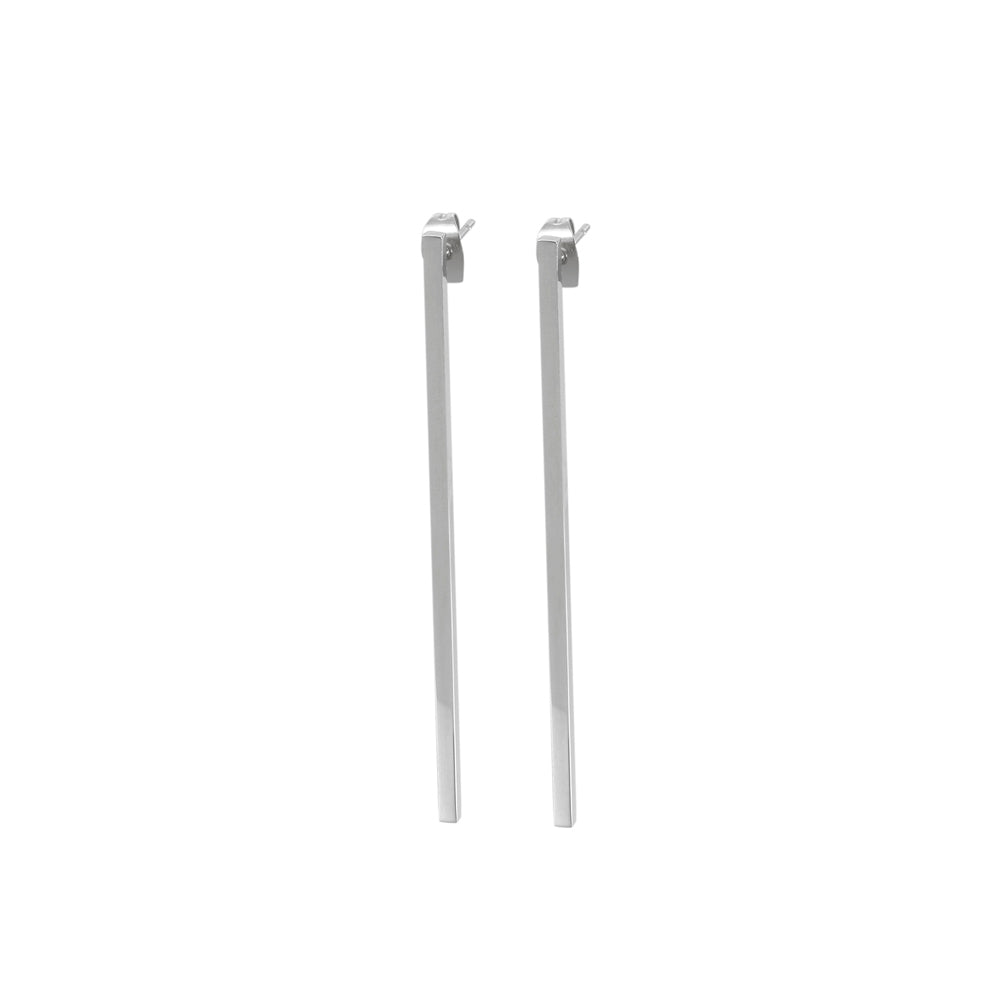 Simple Temperament Geometric Vertical Bar 316L Stainless Steel Earrings