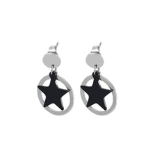 Load image into Gallery viewer, Simple Fashion Geometric Round Star 316L Stainless Steel Earrings