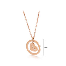 Load image into Gallery viewer, Simple and Romantic Plated Rose Gold Geometric Heart-shaped 316L Stainless Steel Pendant with Necklace
