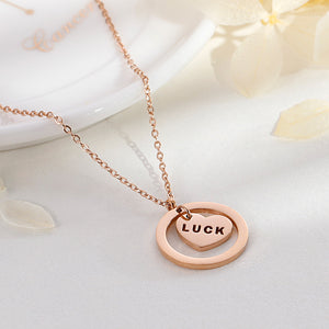 Simple and Romantic Plated Rose Gold Geometric Heart-shaped 316L Stainless Steel Pendant with Necklace