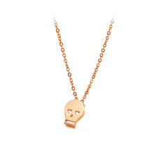 Load image into Gallery viewer, Fashion Creative Plated Rose Gold Skull 316L Stainless Steel Pendant with Necklace