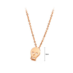 Fashion Creative Plated Rose Gold Skull 316L Stainless Steel Pendant with Necklace