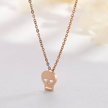 Load image into Gallery viewer, Fashion Creative Plated Rose Gold Skull 316L Stainless Steel Pendant with Necklace