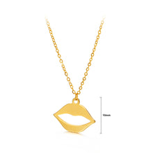 Load image into Gallery viewer, Fashion Creative Plated Gold Lips 316L Stainless Steel Pendant with Necklace
