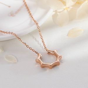 Fashion Creative Plated Rose Gold Geometric 316L Steel Pendant with Necklace