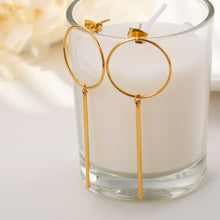 Load image into Gallery viewer, Simple and Fashion Plated Gold Geometric Round Tassel 316L Stainless Steel Earrings