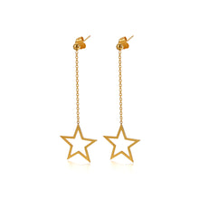 Load image into Gallery viewer, Fashion Simple Plated Gold Star Tassel 316L Stainless Steel Earrings