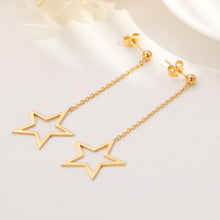 Load image into Gallery viewer, Fashion Simple Plated Gold Star Tassel 316L Stainless Steel Earrings