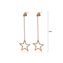 Load image into Gallery viewer, Fashion Simple Plated Rose Gold Star Tassel 316L Stainless Steel Earrings