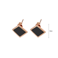 Load image into Gallery viewer, Simple and Fashion Plated Rose Gold Plated Geometric Diamond 316L Stainless Steel Stud Earrings