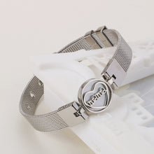 Load image into Gallery viewer, Fashion and Elegant Geometric Round Heart-shaped Mesh Belt 316L Stainless Steel Bracelet