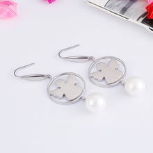 Load image into Gallery viewer, Fashion and Elegant Round Angel 316L Stainless Steel Earrings with Imitation Pearls