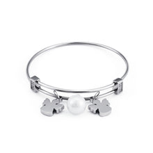Load image into Gallery viewer, Fashion and Elegant Angel Imitation Pearl 316L Stainless Steel Bangle