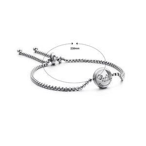 Fashion and Simple Twelve Constellation Sagittarius 316L Stainless Steel Bracelet with Cubic Zirconia