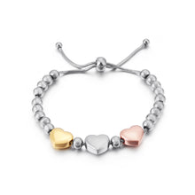 Load image into Gallery viewer, Fashion and Romantic Two-tone Heart-shaped Beaded 316L Stainless Steel Bracelet