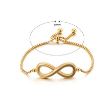 Load image into Gallery viewer, Simple Personality Plated Gold Infinity Symbol 316L Stainless Steel Bracelet