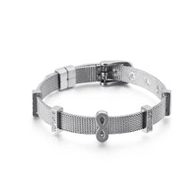 Load image into Gallery viewer, Fashion Personality Infinity Symbol Mesh Belt 316L Stainless Steel Bracelet with Cubic Zirconia