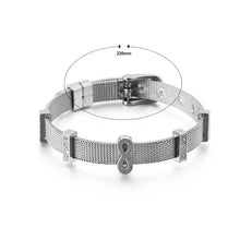 Load image into Gallery viewer, Fashion Personality Infinity Symbol Mesh Belt 316L Stainless Steel Bracelet with Cubic Zirconia