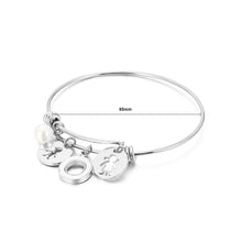 Load image into Gallery viewer, Fashion Creative English Alphabet O Round Cartoon Character 316L Stainless Steel Bangle with Imitation Pearls