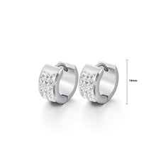 Load image into Gallery viewer, Simple Personality Geometric Round 316L Stainless Steel Stud Earrings with Cubic Zirconia