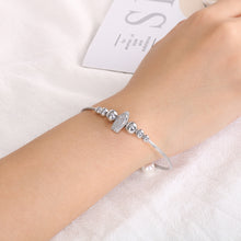 Load image into Gallery viewer, Fashion Simple Christian Round Bead 316L Stainless Steel Bangle with Imitation Pearl